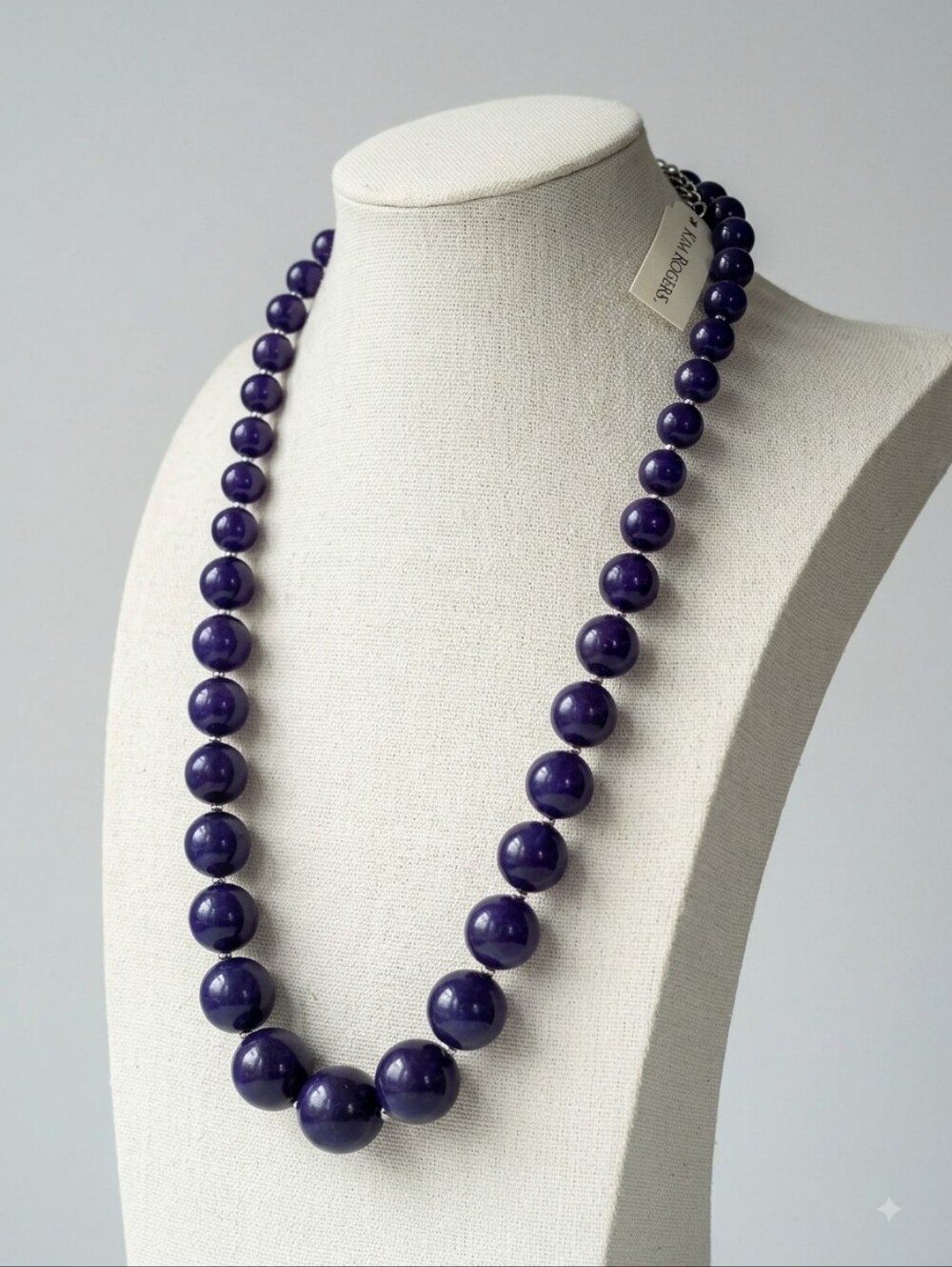 Kim Rogers Dark Blue NavybRound Beaded Necklace NWT